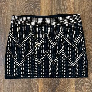 Eras Tour Reputation Rose Gold Studded Mini Skirt